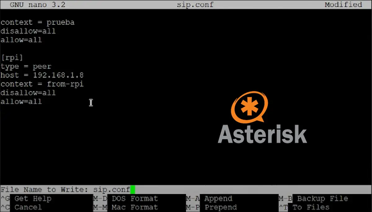 Inicio. Configurar el SIP Trunk en Asterisk
